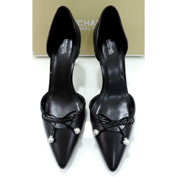 Michael Kors Gia Flex D'Orsay Pump Heels Pointy Toe Leather Black - Picture 7 of 9